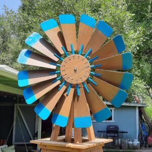 Hammered Copper & Teal Windmill