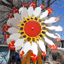 Rooster Chasin' Hen Windmill