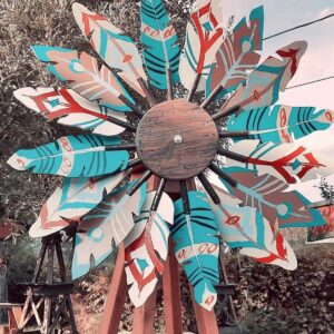 Teal Feather Windmill